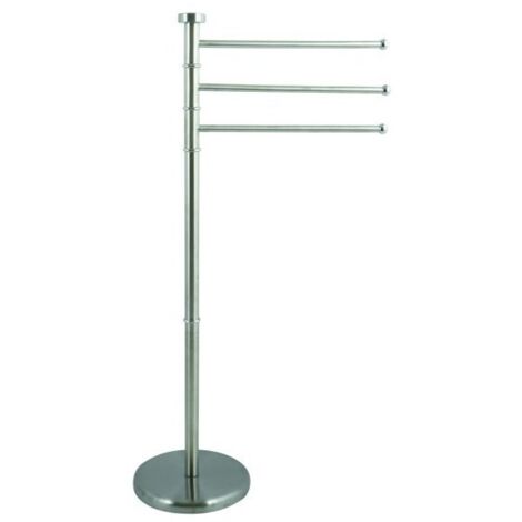 MSV – Porte-serviettes sur pieds 3 branches en acier inox gris – Séchage rapide – Résistant à la rouille et à la corrosion – Dimensions 22x33x89 cm (1/4)