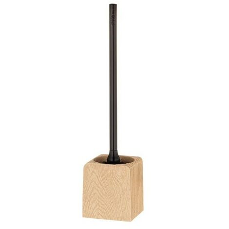 WENKO Brosse WC Goa Neo, brosse WC silicone, brosse WC noire, Polyrésine  aspect pierre naturelle, Ø 9x37 cm, Anthracite