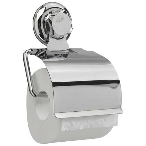 Porte-papier de toilette blanc à ventouse avec tablette