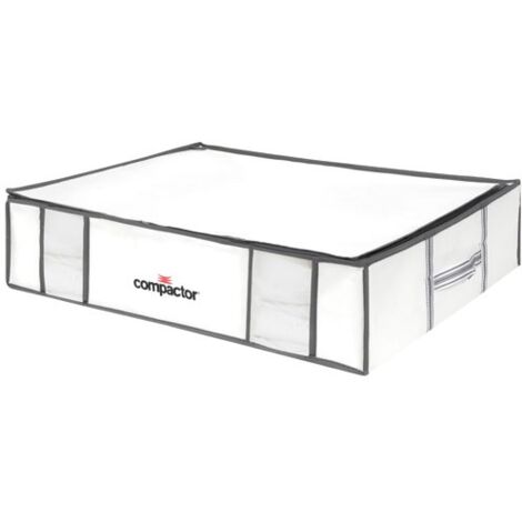Housse semi-rigide 145L en polypropylène – Dimensions 50 x 65 x 15.5 cm – Rangement literie efficace pour 2 couettes – Compactor