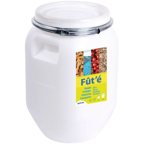 Outifrance – Fût hermétique 25 L – Étanche et cadenassable – Polyéthylène robuste – Stockage alimentaire et transport de boissons