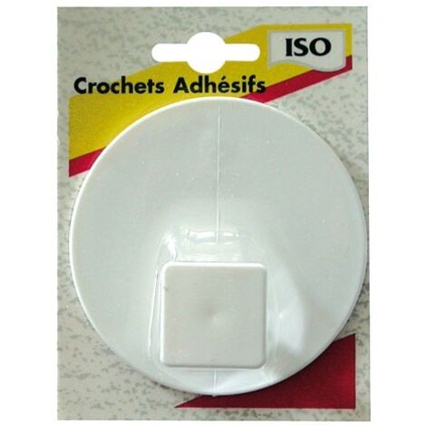Crochet Patère Adhésif Gm Blanc Blister - Iso