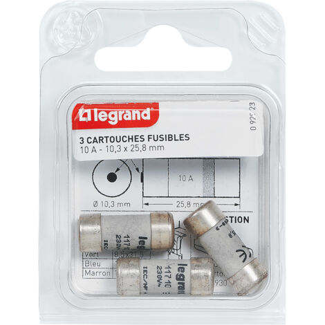 LEGRAND - Fusible à voyant 10a 10.3x25.8 blister de 3 (1/5)