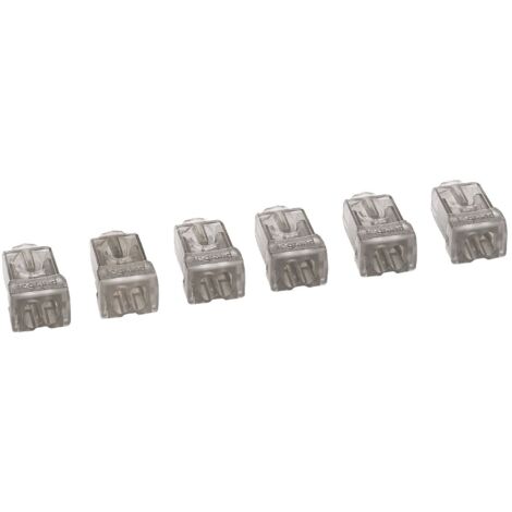 Legrand – Borne de connexion Nylbloc auto pour fils rigides 0,75 à 2,5mm² – 6 bornes grises – Connexion rapide et visible – Alvéole de test Ø4mm (1/2)