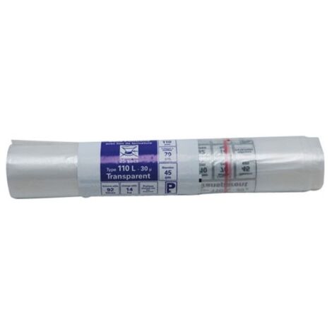 PUBLI EMBAL SAC POUBELLE TRANSP,110LX25 30M 1037418