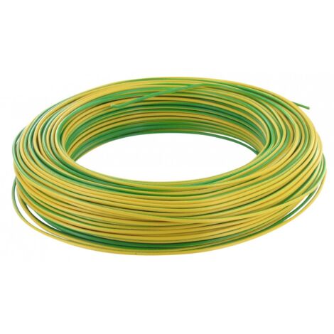 Câble d'installation H07V-U 10m 2.5mm² jaune et vert avec isolant en PVC - FILS & CÂBLES - 60101025C