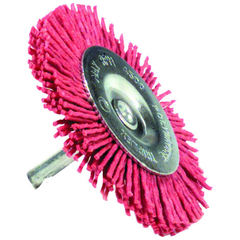 Tivoly – Brosse circulaire nylon 75mm sur tige 6mm – Dégrossissage bois – Pour ponçage précis – Compatible perceuses standards (1/2)