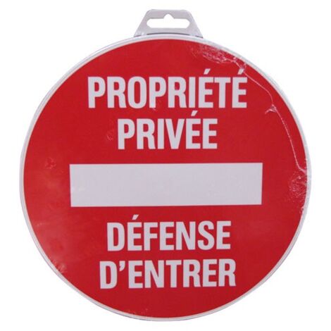Novap – Panneau de signalisation propriété privée 300 mm – Polystyrène choc – Ronde avec traitement anti-UV – Installation facile