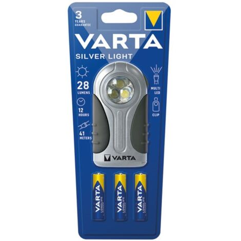 VARTA - Boîtier plat led silver light 3x LR03 incluse blister (1/5)