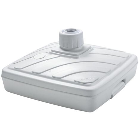 EDA – Pied de parasol 40L carré blanc – Empilable pour tiges de 35 à 56 mm – Dimensions 565 x 565 x H 315 mm (1/4)