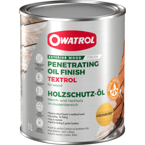 Owatrol – Saturateur bois extérieur Textrol 1L – Protection profonde contre humidité et UV – Finition mate aspect huilé – Pour bois résineux et feuillus