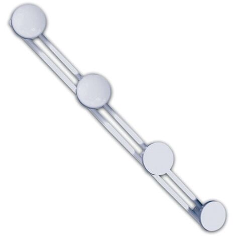Godonnier – Patère de salle de bain 4 têtes en acier époxy blanc – Longueur 60 cm – Fixation murale – Pour espaces collectifs (1/5)