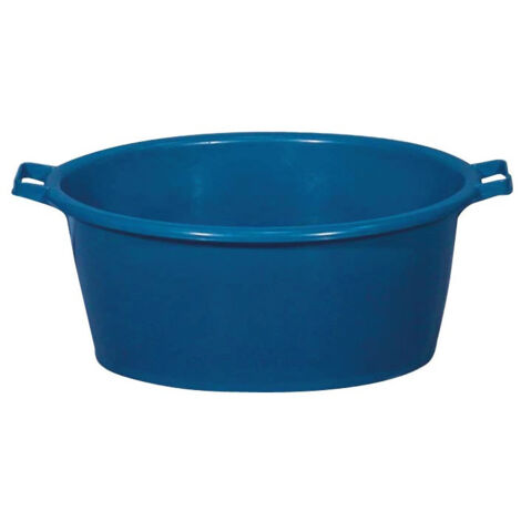 Baquet ovale 45l bleu – Conception robuste pour gravats et mélange mortier – Matériau plastique résistant – Usage extérieur toute l'année – Aluminium Et Plastique
