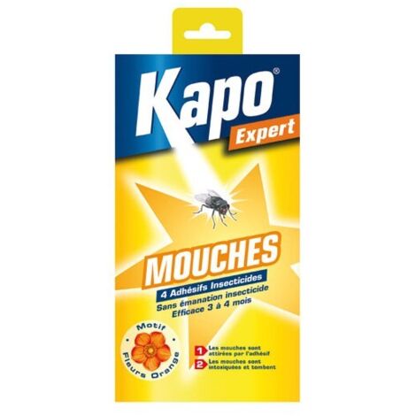 Bandes adhésives anti-mouches en forme de fleur – Lot de 4 pièges – Insecticide biologique sans produits chimiques – Efficace en intérieur – Kapo (1/6)