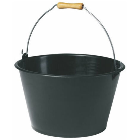 EDA – Seau de maçon en plastique 15,5L – Anse métal et poignée bois – Pour récolte de fruits et légumes – Diamètre 35 cm - 59523EDA