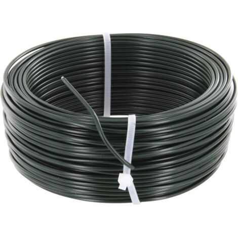 Fil de tension plastifié vert 2,7mm – Longueur 100m – Acier galvanisé pour pose de grillage – Résistant aux intempéries