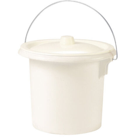 EDA – Seau lyonnais adulte 11,5 L – Anse métal – Diamètre 340 mm – Hauteur 270 mm – Couleur crème pour usage hygiénique
