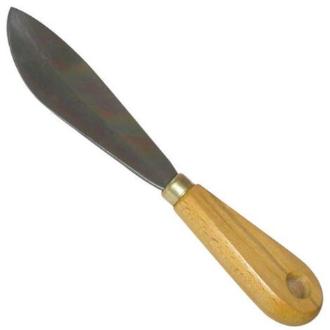 Savy Couteau à mastiquer Feuille laurier bois métal (1/2)