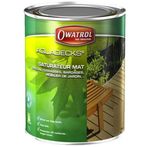 Owatrol – Saturateur Aquadecks 1 L miel – Rendement 10-12 m²/L – Séchage rapide 4h – Aspect mat pour bois brut et ancien (1/5)