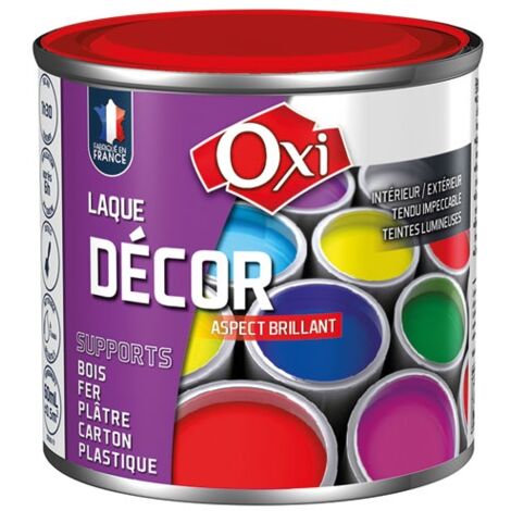 Laque décor multi-support rouge coquelicot satinée – Excellente résistance aux chocs et rayures – Application intérieure et extérieure – 60 mL – OXI
