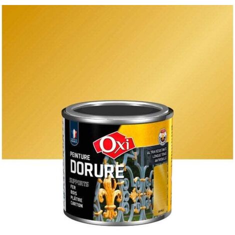 Peinture décorative or pâle satinée 125ml – Finition métal – Résistance aux chocs et rayures – Pour fer, bois, plâtre, plastique – Durieu
