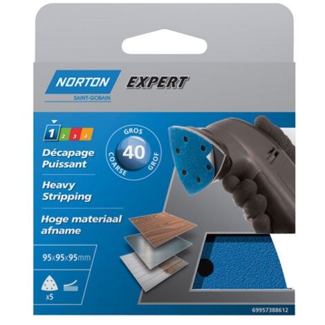 NORTON - Triangle perforé expert 6 trous 95 gr. 40 pack x5 (1/5)