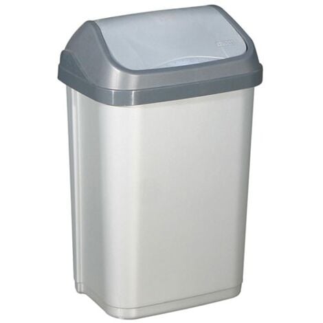 ALUMINIUM ET PLASTIQ - Poubelle couvercle basculant 25l