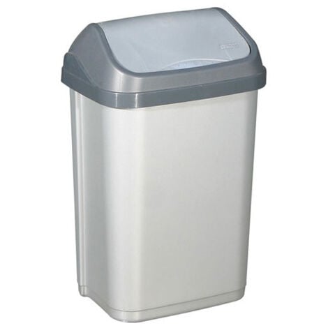ALUMINIUM ET PLASTIQ - Poubelle couvercle basculant 25l