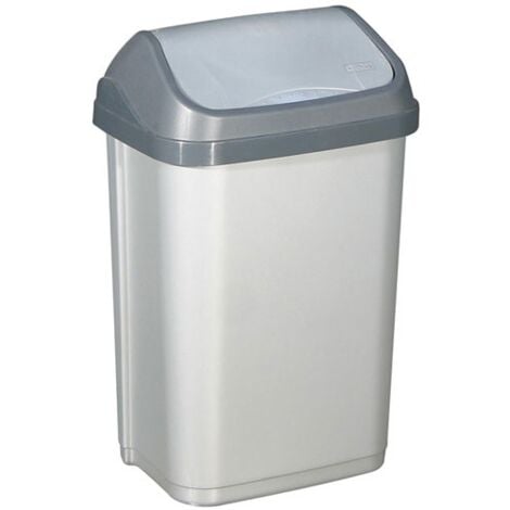 ALUMINIUM ET PLASTIQ - Poubelle couvercle basculant 25l