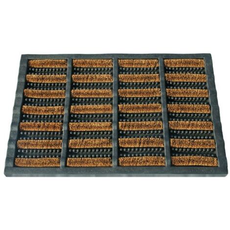 Tapis grattant coco caoutchouc renforcé 40 x 60 cm – Résistant à l'eau – Pour intérieur et extérieur abrité – Entretien facile – Id Mat