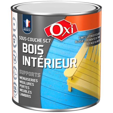 Sous couche bois 500ml blanc – Pour bois dur – Émissions A+ – Application facile en intérieur – OXI