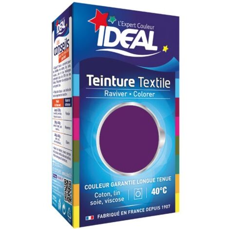 Teinture liquide 40ml violet 23 – Pour teindre coton, soie, viscose – Fixateur 50g – Utilisation en lave-linge ou à la main – Ideal