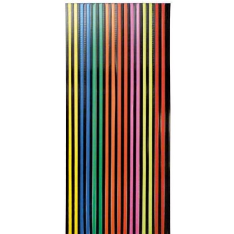 Rideau de porte lanières en polyéthylène 90x220 cm – Largeur 24mm – 34 bandes positionnables – Multicolore sur fond noir – Morel