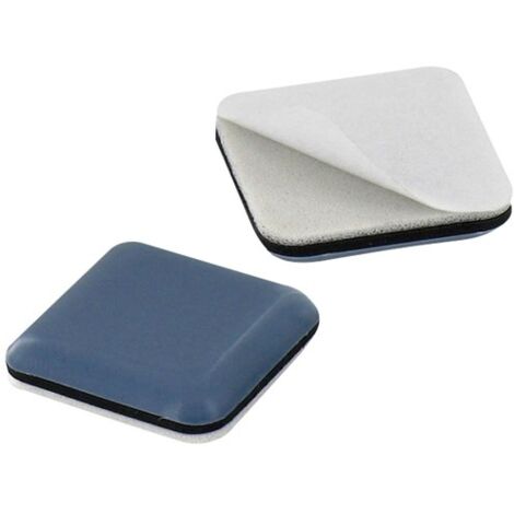 VYNEX - Patin glisseur ptfe gris adhésif 50x50mm blister de 4 (1/4)