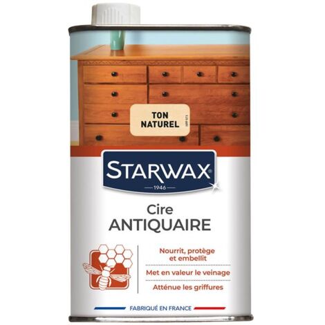 Starwax – Cire antique liquide ton naturel 500ml – Cire d'abeilles pour bois dur – Finition satinée – Protège et embellit le bois