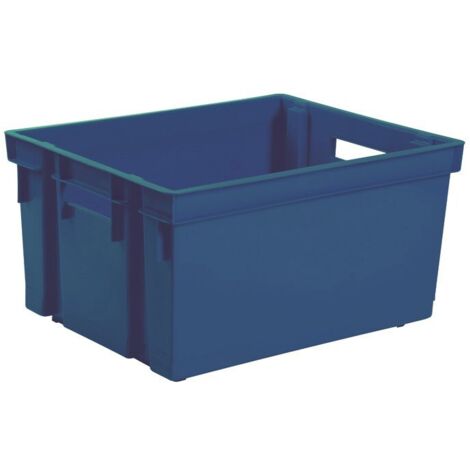 EDA – Bac de rangement bleu 30L – Dimensions 441x235x345mm – Plastique emboîtable pour stockage optimisé – Idéal pour objets divers