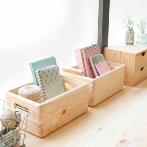ASTIGARRAGA - Caisse sans couvercle en pin massif 30 x 20 x14 cm