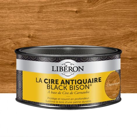 LIBERON Cire en pâte meuble et objets Antiquaire black bison® LIBERON, chêne moyen 0.5 l