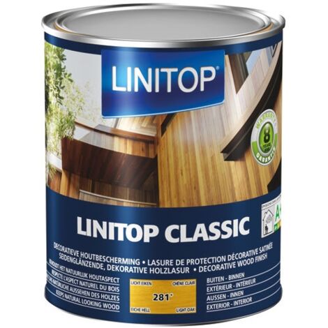 Owatrol – Lasure satinée LINITOP Classic 1 L chêne clair – Protection anti-UV – Haute résistance intempéries – Pour bois intérieur et extérieur