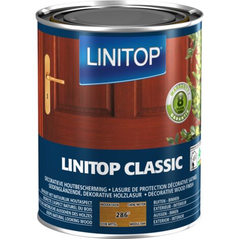 Owatrol – Lasure satinée LINITOP Classic 1 L chêne moyen – Protection bois intérieur et extérieur – Résiste aux intempéries et aux UV