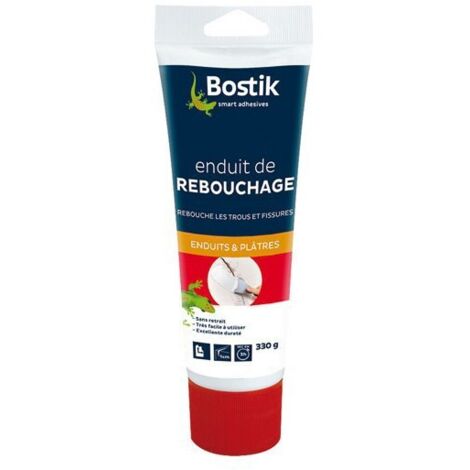 Bostik – Enduit de rebouchage pâte 330g – Séchage rapide 3h – Pour plâtre, béton et briques – Finition lisse et adhérence optimale
