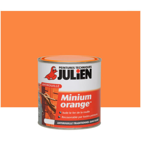 Julien – Antirouille prim orange 0.25l – Finition mate – Protection contre la corrosion pour métaux ferreux – Intérieur et extérieur