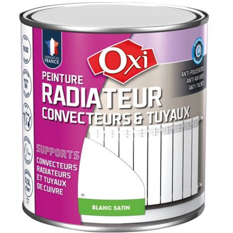 Peinture acrylique satinée pour radiateurs 0,5L – Résistante à 120°C – Anti-tache et anti-rayure – Application directe sans primaire – OXI - Convecteur05lblancsatin