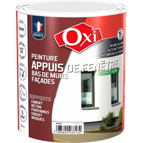 Peinture satinée pour appuis-fenêtre 1L – Haute résistance aux intempéries – Excellente adhérence et protection anti-UV – OXI