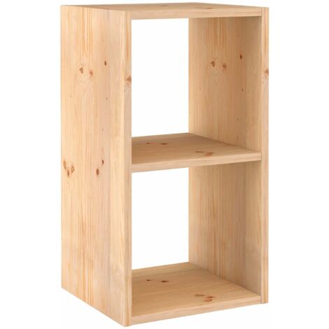 Idroweb – Étagère murale modulaire 2 cubes en pin massif – Dimensions 70,8x36,2x33cm – Charge 50kg par tablette – Finition brut, prêt à peindre