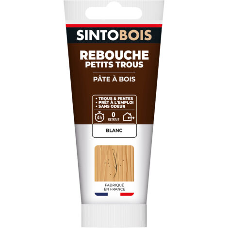 Rebouche imperfections - Pâte à bois naturel 80g Blanc SINTO