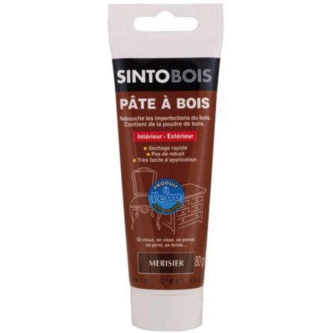 Sinto – Pâte à bois merisier 80g – Séchage rapide – Ponçage facile – Pour réparations légères sur meubles et parquets
