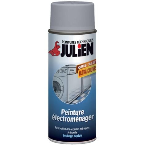 Peinture aérosol pour Electroménager - Brillant Gris Alu - 400 ml - Julien