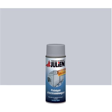 Peinture aérosol pour Electroménager - Brillant Gris Alu - 400 ml - Julien