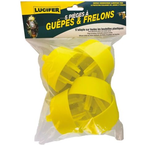 Piège à Frelons Et Guêpes Par Bouteille | Lot De 5, Jaune, Recyclable – Pour Jardin, Verger, étable - 2